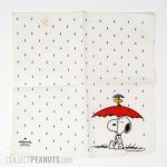 Snoopy & Woodstock under umbrella with rain Handkerchief, Hallmark
