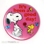 Snoopy and Woodstock dancing with butterflies 'It's been a good day' Compact Mirror