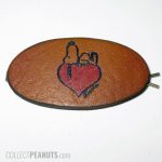 Snoopy laying on heart Leather Hair Barrette
