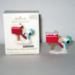 Snoopy and Woodstock at Mailbox Christmas Miniature Ornament