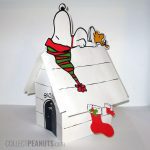 Snoopy and Woodstock on Doghouse with Stockings Centerpiece