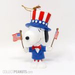 Uncle Sam Snoopy waving flags Christmas Ornament