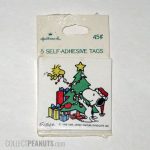 Snoopy and Woodstock decorating Christmas tree Gift Tags