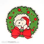 Snoopy in middle of Christmas wreath gift trim
