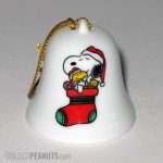Snoopy hugging Woodstock in Stocking Christmas Ornament Bell