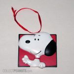 Snoopy Portrait in a Square Christmas Ornament