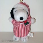 Snoopy wearing striped pajamas Plush Christmas Ornament