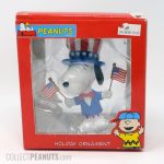Uncle Sam Snoopy waving flags Christmas Ornament