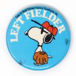 Baseball Snoopy Button
