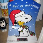 Snoopy hugging Woodstock 'A gift of happiness' Kohl's Christmas Gift Tag Display