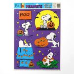 Snoopy with Pumpkins Halloween Window Cling Sheet