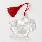 Santa Snoopy Sleigh Crystal Christmas Ornament