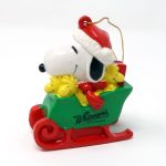 Santa Snoopy in sleigh Christmas Ornament
