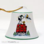 Snoopy & Woodstock on doghouse looking for Santa Bell Ornament