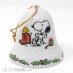 Woodstock in gift box with Snoopy Christmas Ornament Bell