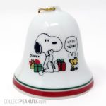 Snoopy and Woodstock with Christmas Gifts Bell Ornament