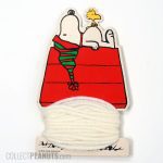Snoopy on Christmas doghouse yarn ribbon trim holder
