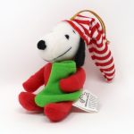 Snoopy Holding Stocking Plush Christmas Ornament