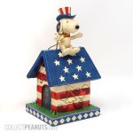 Uncle Sam Snoopy on American Flag Doghouse Figurine