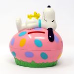 Snoopy on Easter Egg Bank - Pink Polka Dot