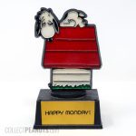 Snoopy on doghouse 'Happy Monday' Trophy