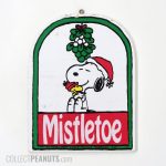 Snoopy hugging Woodstock under Mistletoe Wooden Ornament