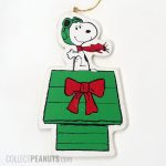 Snoopy Flying Ace on Doghouse Wooden Christmas Ornament