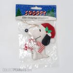 Snoopy holding candy cane Satin Christmas Ornament