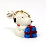 Snoopy holding Christmas gift Miniature Enchantments Ornament