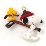 Snoopy and Woodstock carrying Hockey Sticks Ornament
