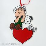 Linus and Snoopy with Heart Wooden Ornament
