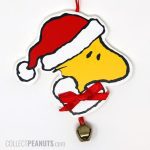 Woodstock wearing santa hat and bell Ornament