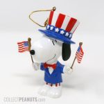 Uncle Sam Snoopy waving flags Christmas Ornament