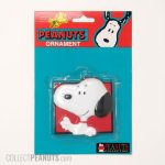 Snoopy Portrait in a Square Christmas Ornament