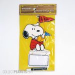 Snoopy and Woodstock in Stadium blanket holding 'Rah' signs Memo Board