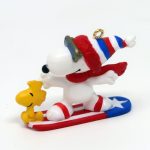 Snoopy and Woodstock Snowboarding Ornament