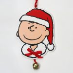 Santa Charlie Brown Wooden Christmas Ornament