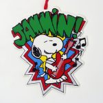 Snoopy with Guitar 'Jammin' Wooden Ornament