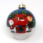 Charlie Brown and Snoopy by Doghouse Ball Christmas Ornament