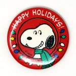 Snoopy Happy Holiday Christmas Button