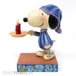 Snoopy in Nightgown with Candles Figurine