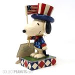 Uncle Sam Snoopy holding American Flag Figurine