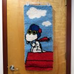Snoopy Flying Ace Latch Hook Rug Wall Hanging