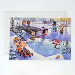 Peanuts Skating Pond Christmas Greeting Card