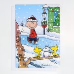 Charlie Brown & Woodstock Snowy Walk Christmas Greeting Card