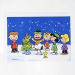 Peanuts Gang around Christmas Tree Greeting Card