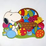 Snoopy & Woodstock with Basket of Easter Eggs Decoration