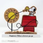 Snoopy on Doghouse and Woodstock Flying 'Happiness Follows' Wood Figurine