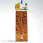 Snoopy at computer Wooden Thermometer