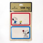 Suited Snoopy and Woodstock and Flower Snoopy Name Tag Stickers